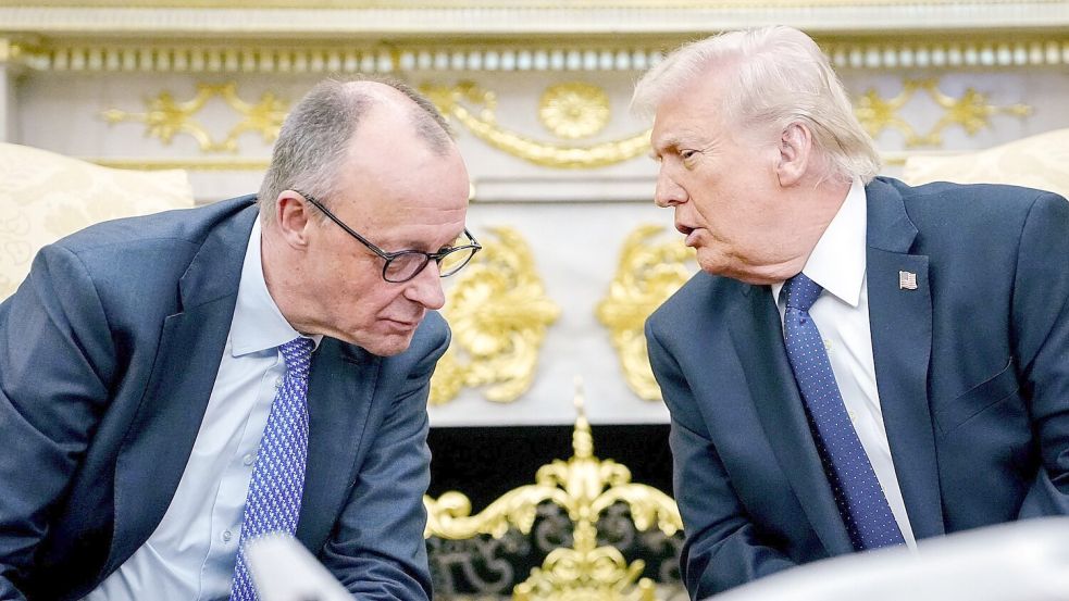 Merz und Trump: Das Verhältnis der beiden ist inzwischen deutlich abgekühlt. (Archivbild) Foto: Kay Nietfeld/dpa