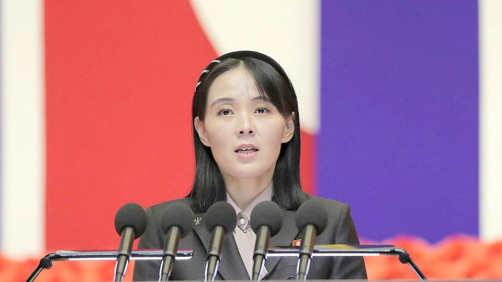 Nordkoreas Kim Yo Jong, Schwester von Machthaber Kim Jong Un, erteilt Bemühungen zur nuklearen Abrüstung des Landes eine klare Absage. (Archivbild) Foto: ·····/KCNA via KNS/AP/dpa