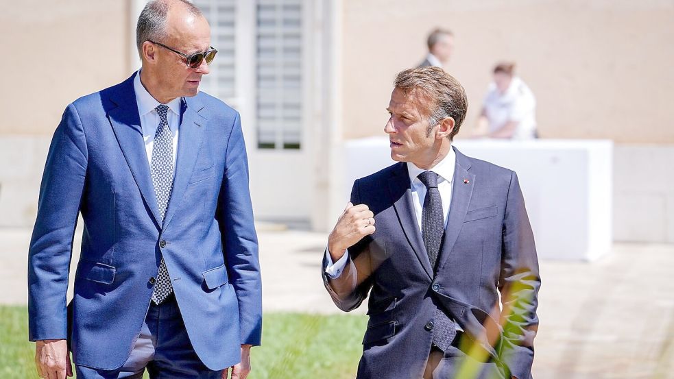 Beim deutsch-französischen Ministerrat 2025 hatten Merz und Macron die FCAS-Entscheidung noch verschoben. Foto: Kay Nietfeld/dpa