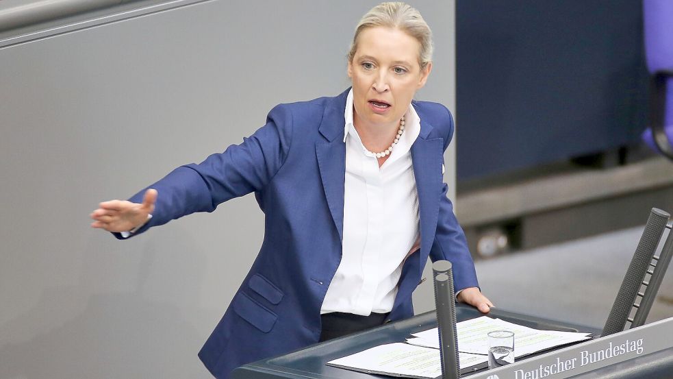 Sie wird Anfang Juli auf dem AfD-Parteitag in Erfurt zur Wiederwahl antreten: Parteichefin Alice Weidel. Foto: picture alliance / dts-Agentur | dts Nachrichtenagentur GmbH