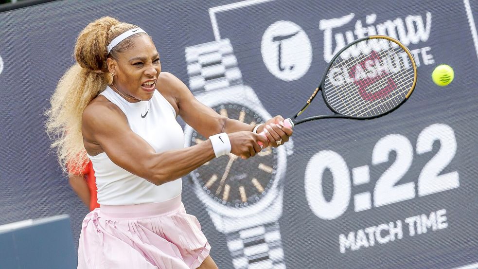 Serena Williams schied in Berlin im Doppel gleich aus. Foto: Andreas Gora