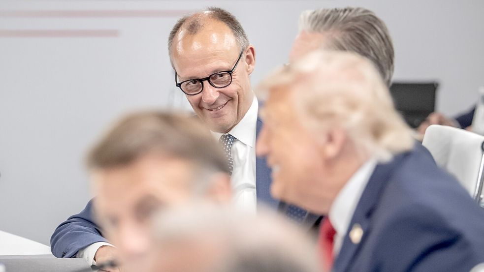 Friedrich Merz fand die Zusammenarbeit mit US-Präsident Trump konstruktiv und persönlich in Ordnung. Foto: Michael Kappeler/dpa-Pool/dpa