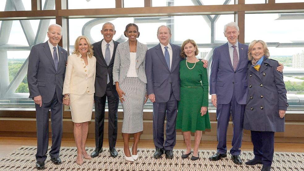 Viele frühere US-Präsidenten waren bei der Einweihung ebenfalls dabei. Foto: Pablo Martinez Monsivais