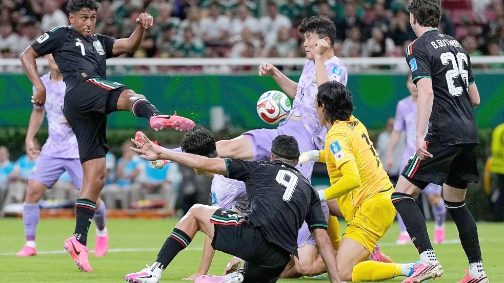Mexiko steht nach dem Sieg gegen Südkorea vorzeitig in der WM-Zwischenrunde. Foto: Ricardo Mazalan