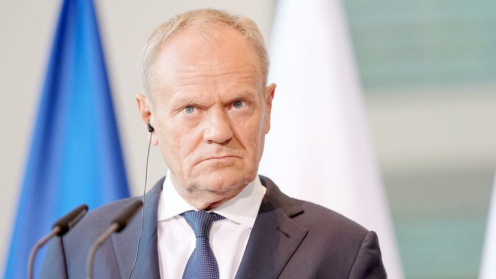 Polens Ministerpräsident Donald Tusk beim Treffen mit den Staats- und Regierungschefs aus Deutschland, Frankreich, Großbritannien und Italien in Berlin. Foto: Kay Nietfeld/dpa