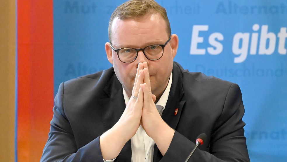 Ansgar Schledde, Vorsitzender des AfD-Landesverbands Niedersachsen, wird mit weiteren Vorstandsmitgliedern in Ostfriesland erwartet. DPA-Symbolfoto: Shireen Broszies
