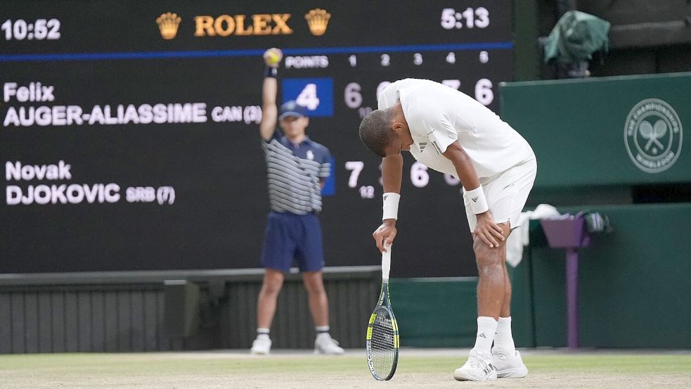 Auch der 25 Jahre alte Felix Auger-Aliassime war am Ende seiner Kräfte. Foto: Maja Smiejkowska