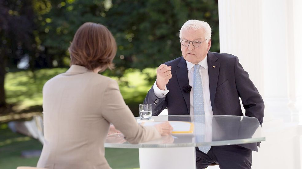 Bundespräsident Frank-Walter Steinmeier im ZDF-Sommerinterview Foto: Ben Knabe