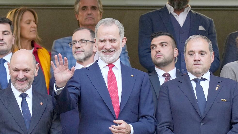 König Felipe VI. beglückwünschte das spanische Team. Foto: Silvia Izquierdo
