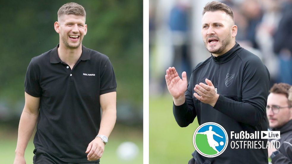 Der SV Wallinghausen (links Trainer Max Beccard) trifft mit am Donnerstagabend auf Grün-Weiß Firrel (rechts Trainer Claudio Casto).