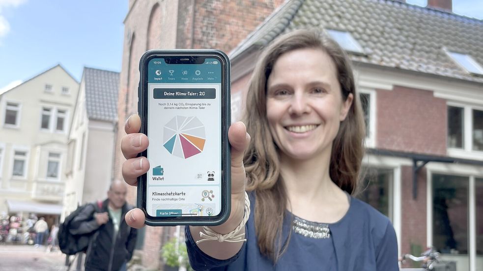 Blick in die App: 20 Klimataler hat Redakteurin Christin Wetzel beim Test noch offen. Foto: Eva van Loh