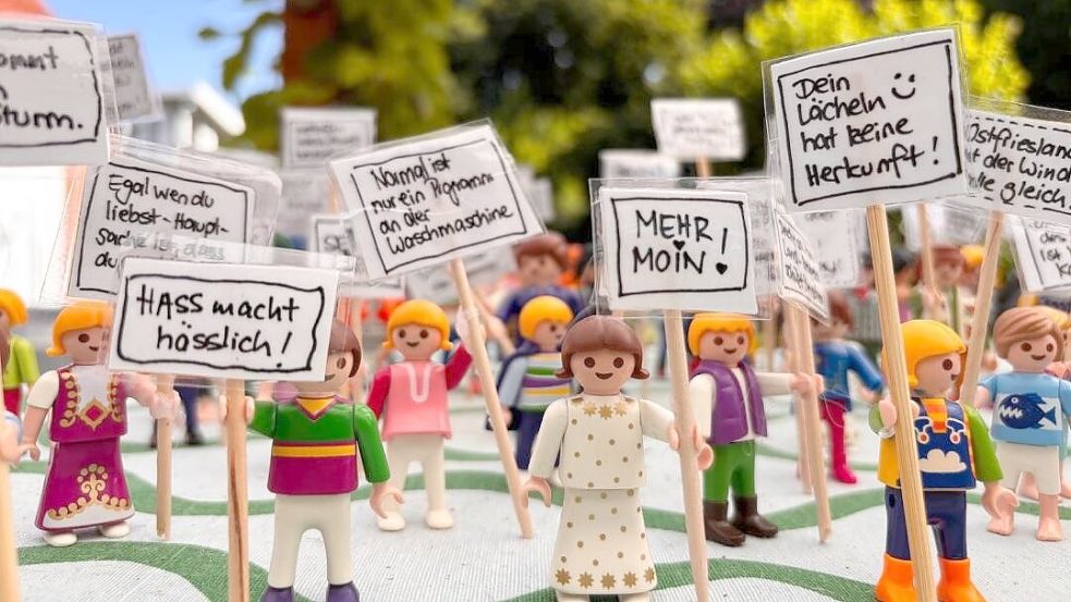 Die kleinste Demonstration in Ostfriesland. Foto: Privat