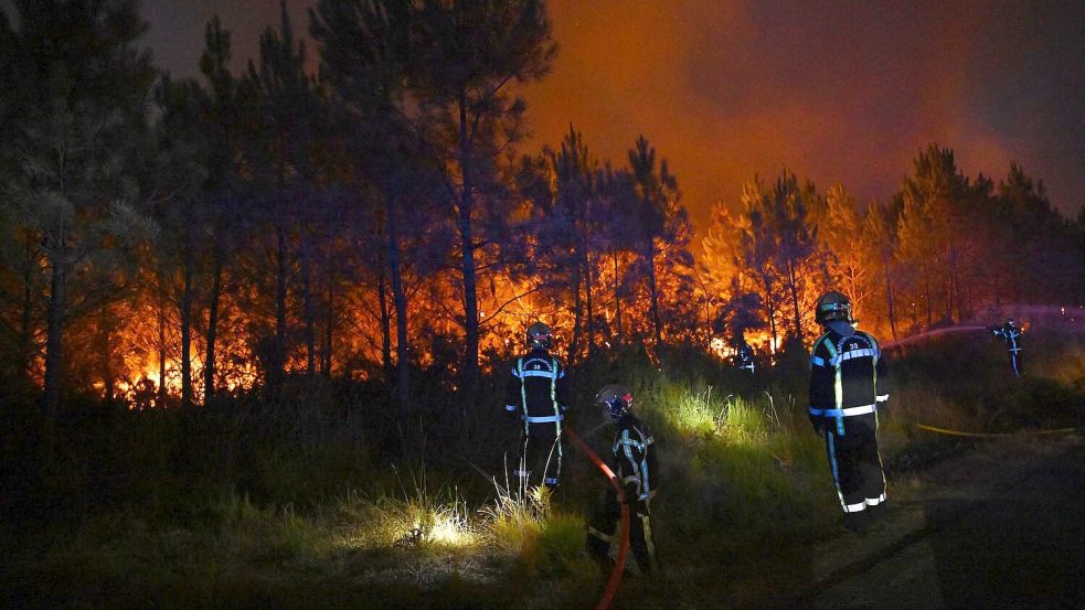 Die Löscheinsätze der Feuerwehr halten über Nacht an. Foto: Emma Da Silva
