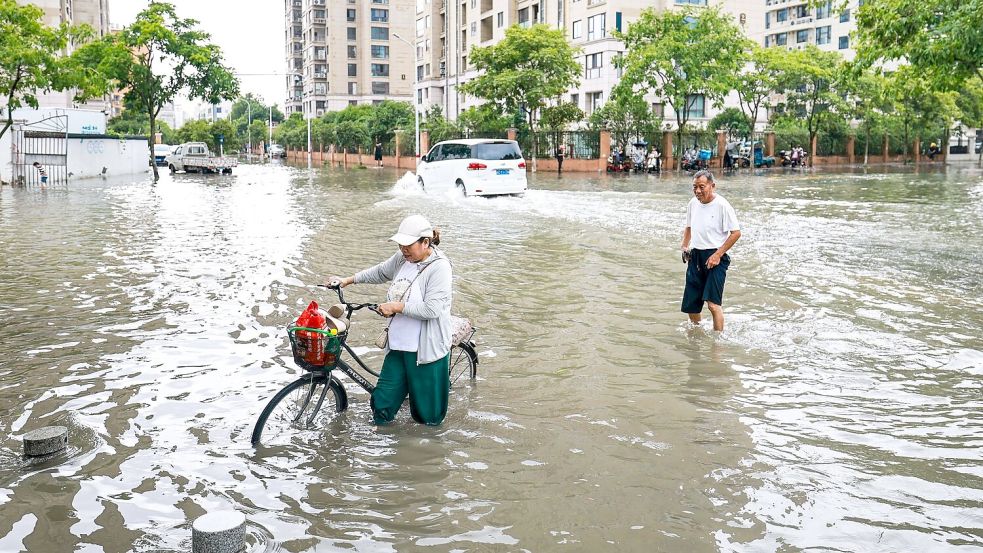 Der Taifun „Gavi“ in der chinesischen Provinz Zhejiang in der ersten Julihälfte. (Archivbild) Foto: Jiang Han/XinHua/dpa