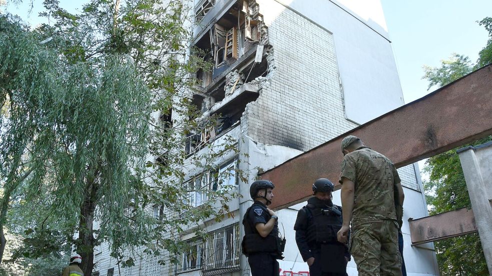 Russland zielte mit seinen Angriffen nach Angaben des Verteidigungsministeriums in Moskau unter anderem auf Rüstungsbetrieb in der Ukraine. Foto: Mykola Tys