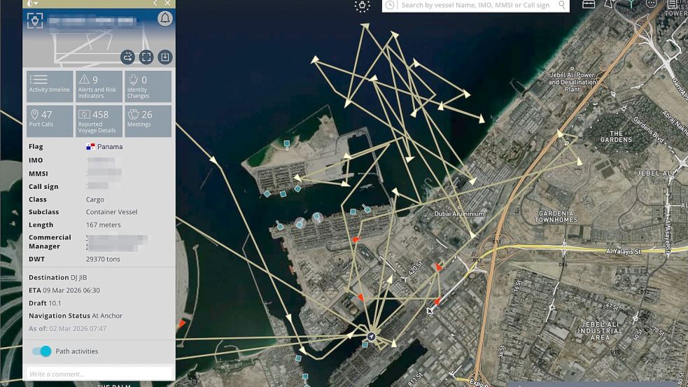 Satellitendaten werden gezielt genutzt, um Feinde zu täuschen. (Archivbild) Foto: ---/Windward/dpa