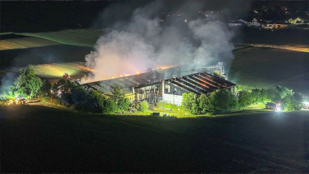 Über 1.000 Schweine wurden bei dem Brand getötet. Foto: Jason Tschepljakow/dpa