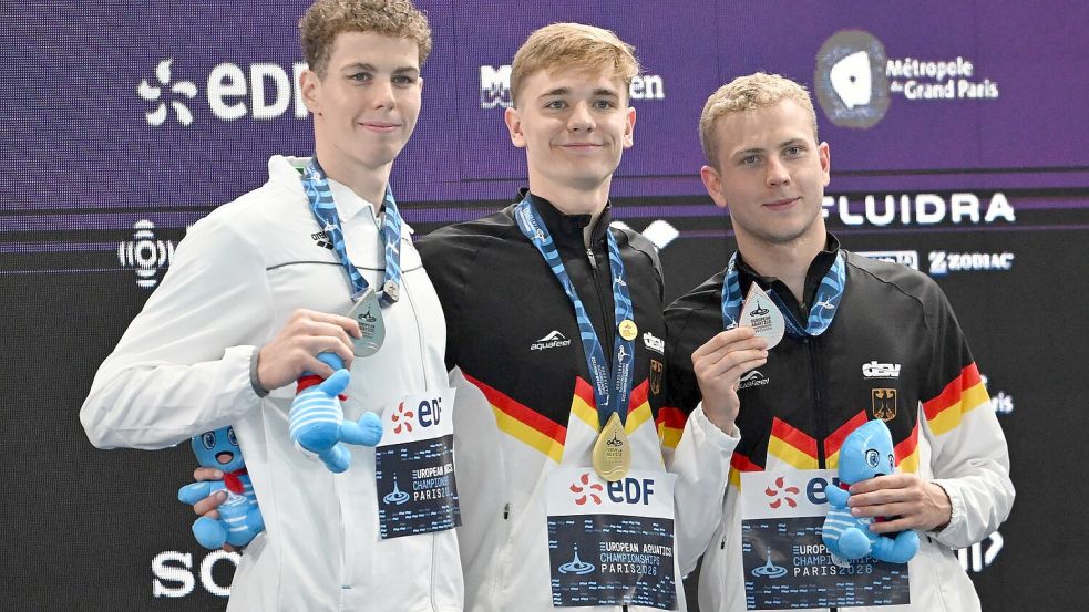 Zwei Deutsche freuen sich auf dem Podium. Foto: Emma Da Silva