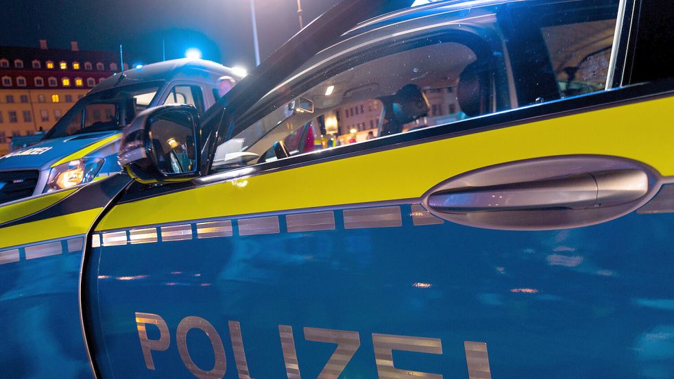 Polizeifahrzeuge bei einem nächtlichen Einsatz. Foto: Monika Skolimowska/DPA