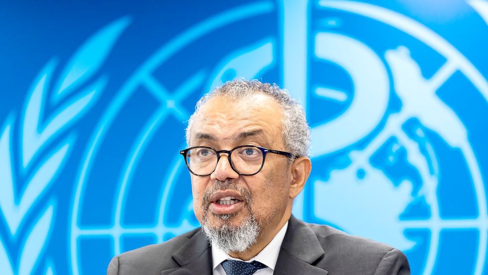 WHO-Generaldirektor Tedros sieht den Ausbruch noch lange nicht unter Kontrolle. Foto: Salvatore Di Nolfi/KEYSTONE/dpa