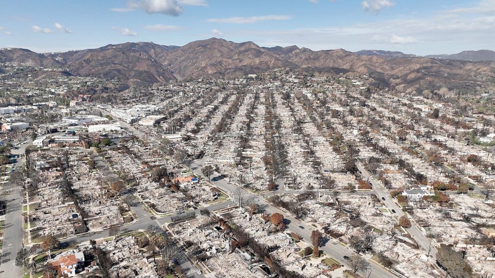 Im Januar 2025 hatten verheerende Brände ganze Viertel von Los Angeles verwüstet. (Archivbild) Foto: Jae C. Hong/AP/dpa