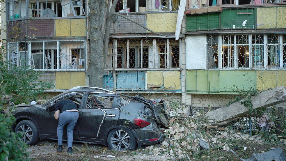 Die Schäden nach den neuen kombinierten russischen Luftangriffen mit Marschflugkörpern und Drohnen sind massiv. Foto: Francisco Seco