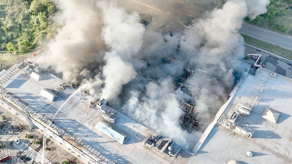 Nach dem Angriff auf ein Einkaufszentrum in Krywyj Rih werden noch Vermisste gesucht. Foto: Uncredited