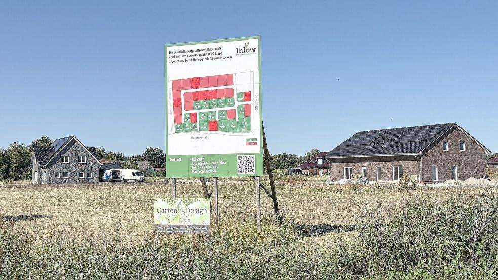 Im Baugebiet in Riepe entstehen vor allem Einfamilien- und Doppelhäuser. In anderen Gemeinden sind auch Mehrparteienhäuser in Planung. Die Parteien und Bündnisse haben Ideen zur Weiterentwicklung von Wohnraum entwickelt. Foto: Aiko Recke