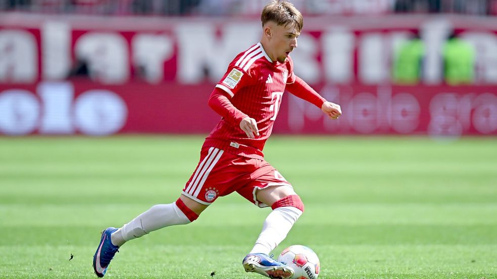Kann wieder mitmischen: Bayern-Youngster Lennart Karl. (Archivbild) Foto: Sven Hoppe