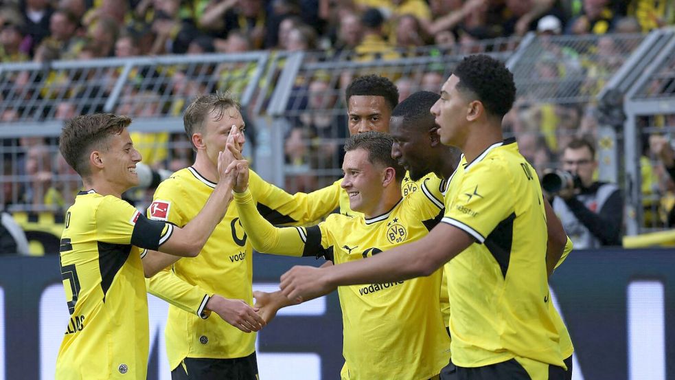 Der BVB hatte früh Grund zur Freude. Foto: Fabian Strauch