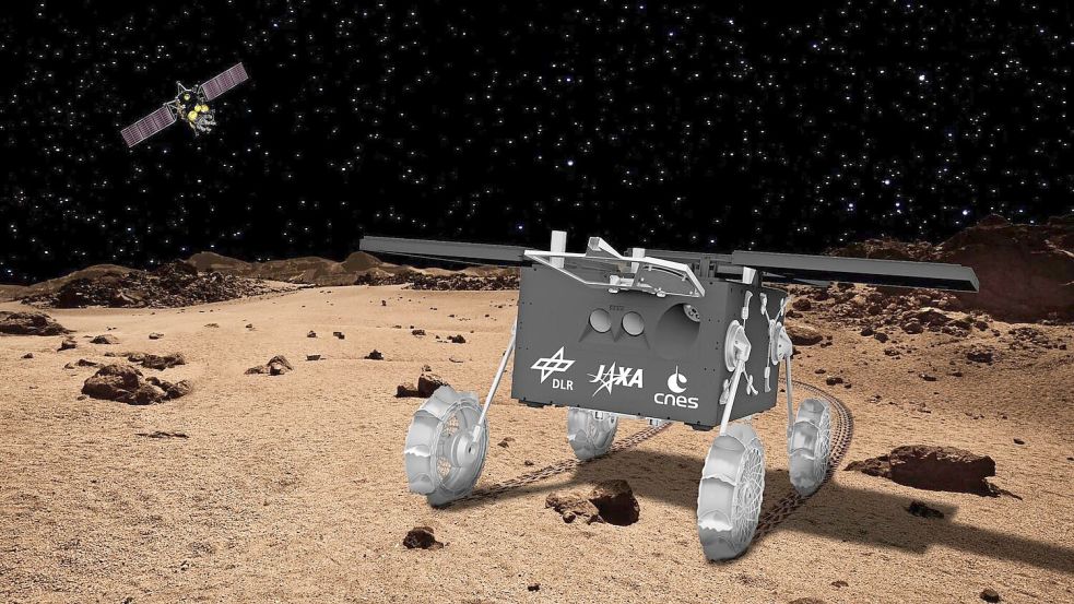 Der deutsch-französische Rover „Idefix“ soll 2029 auf dem Marsmond Phobos landen. Foto: -/DLR/dpa