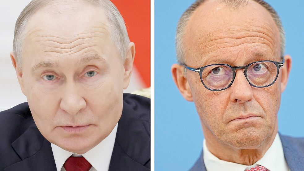 Merz gegen Putin: Die deutsch-russische Konfrontation verschärft sich. Foto: Vyacheslav Prokofyev