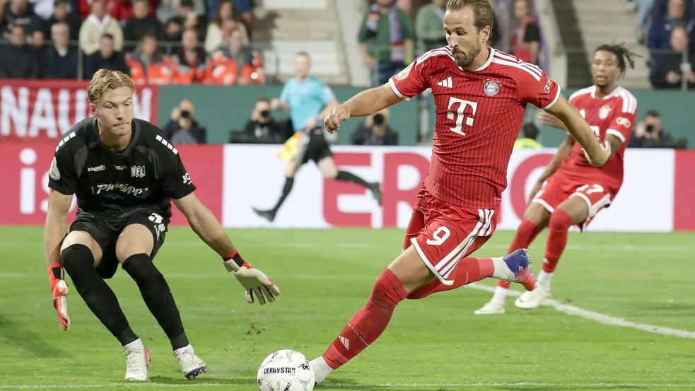 Harry Kane erzielte seine ersten beiden Pflichtspieltore in dieser Saison. Foto: David Ebener/dpa
