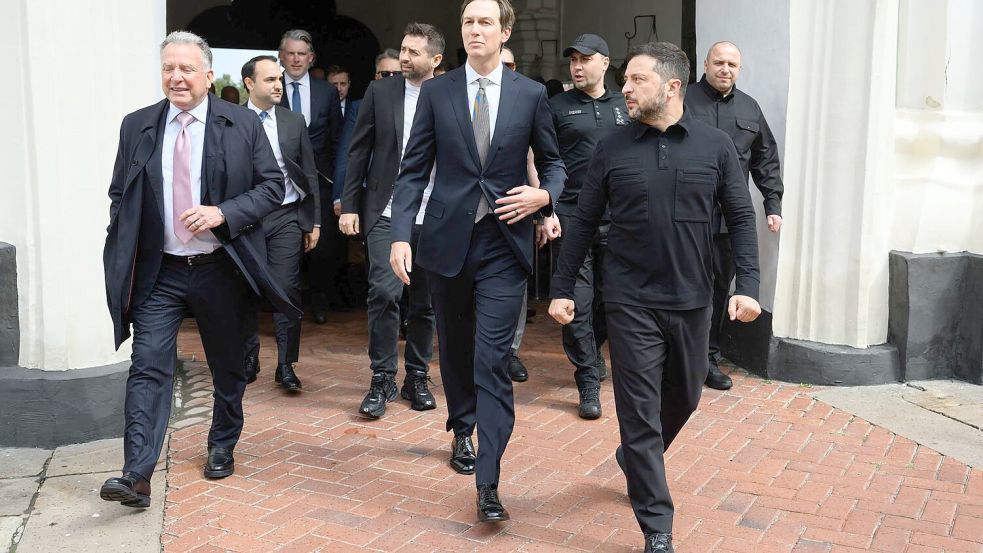 Erstmals sind die US-Unterhändler Witkoff und Kushner in Kiew. Foto: Uncredited