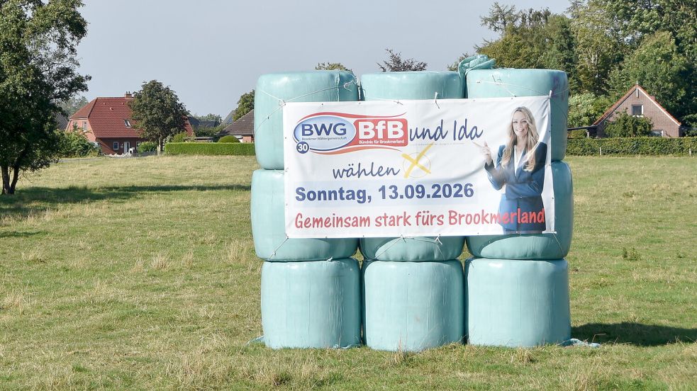 Gemeinsam warben die Wählergruppe BWG/BfB und die künftige Brookmerlander Samtgemeindebürgermeisterin Ida Bienhoff-Topp (BfB) um Stimmen. Foto: Thomas Dirks