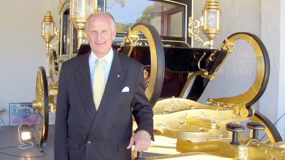 Der letzte seiner Art: Der Australier Jim Frecklington baute Prunkkutschen für die britische Krone – Tausende Kilometer von London entfernt. Foto: dpa/epa/AAP/Doug Conway