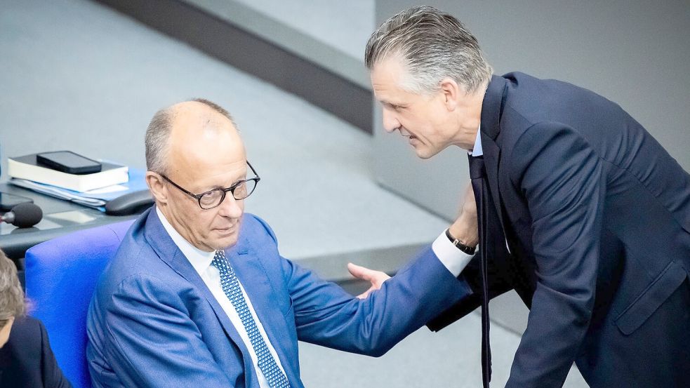 „Ich bin davon überzeugt, dass Friedrich Merz Bundeskanzler bleibt“, sagt Unionsfraktionschef Thorsten Frei. (Archivbild) Foto: Christoph Soeder/dpa