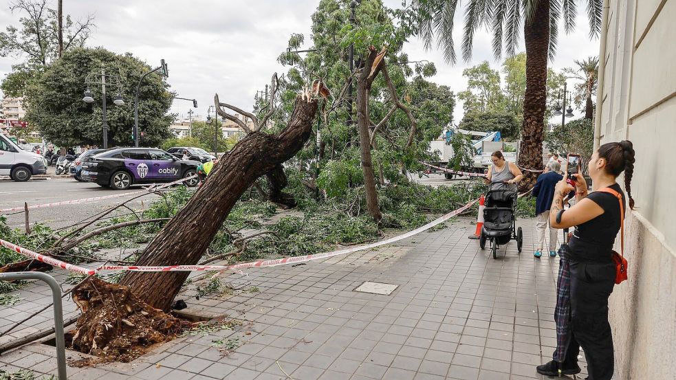 Bei heftigen Unwettern im spanischen Valencia und im Großraum von Barcelona ist ein Mensch ums Leben gekommen. Foto: Rober Solsona/EUROPA PRESS/dpa
