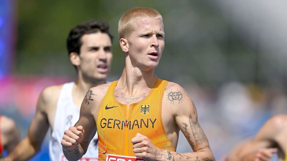 Robert Farken läuft zu seinem ersten WM-Titel. (Archivbild)  Foto: Sven Hoppe/dpa