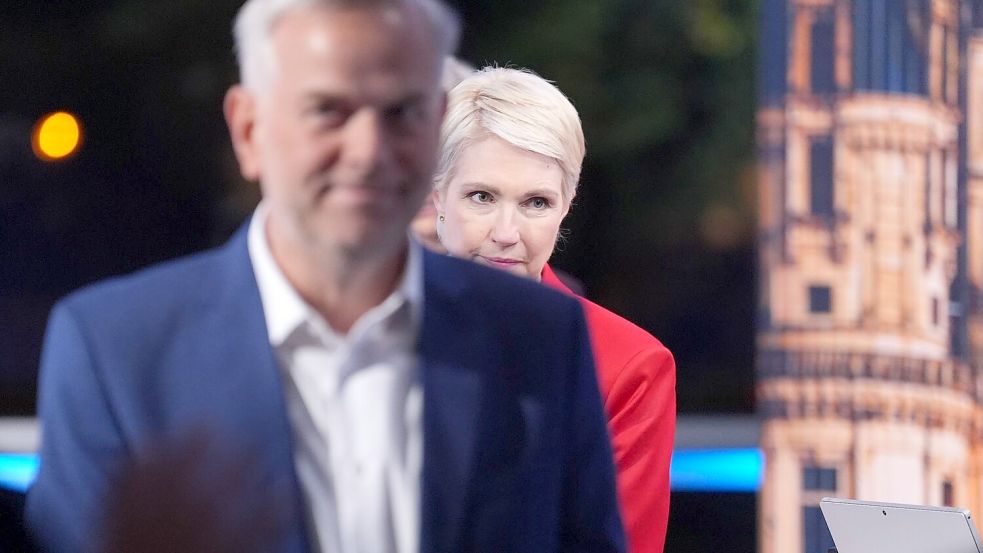 Die AfD mit Leif-Erik Holm landete bei der Landtagswahl vor der SPD um Ministerpräsidentin Manuela Schwesig. Foto: Marcus Brandt/dpa Pool/dpa