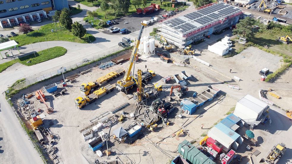 Firma Hölscher bei der Umsetzung eines Geothermie-Projekts. Foto: Firma Hölscher