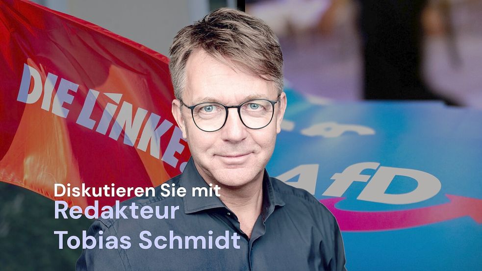 Zunehmende Polarisierung und buntere Parlamente stellen das politische Zentrum vor neue Herausforderungen. Tobias Schmidt bespricht die Entwicklung am Dienstag im „360° | Das Forum“. Foto: dpa/Daniel karmann, dpa/Monika Skolimowska und noz