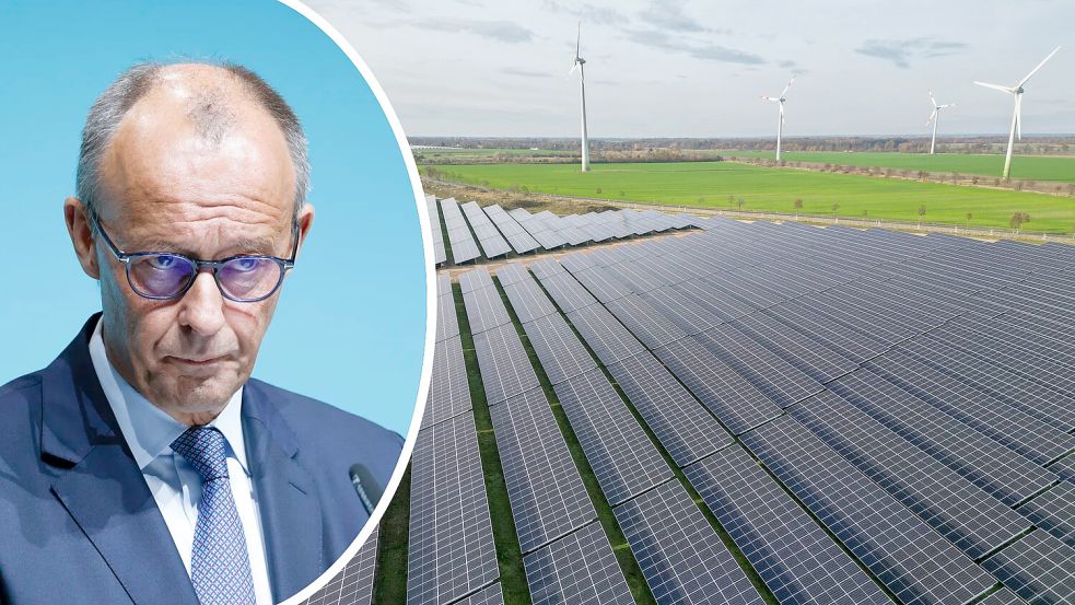 Die Bundesregierung steht vor der Herausforderung, Abhängigkeiten bei grünen Technologien zu verringern, ohne die Energiewende auszubremsen. Foto: Links: dpa/Thomas Banneyer, rechts: dpa/Jan Woitas, Collage: Grafikgenerator/lpw