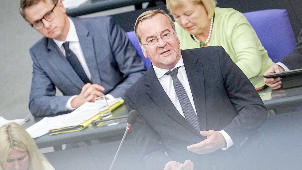Verteidigungsminister Pistorius sagt im Bundestag: Moskau testet unsere Reaktion. (Archivbild) Foto: Kay Nietfeld/dpa