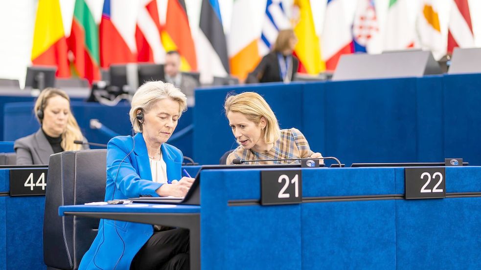 EU-Chefdiplomatin Kaja Kallas sieht bislang keine breite Unterstützung für den Vorstoß von Ursula von der Leyen. (Archivbild) Foto: Philipp von Ditfurth/dpa