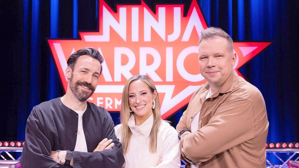 Das neue „Ninja Warrior Germany“-Team: Jan Köppen, Anna Fleischhauer und Wolff Fuss. Foto: A3508 Rolf Vennenbernd/dpa