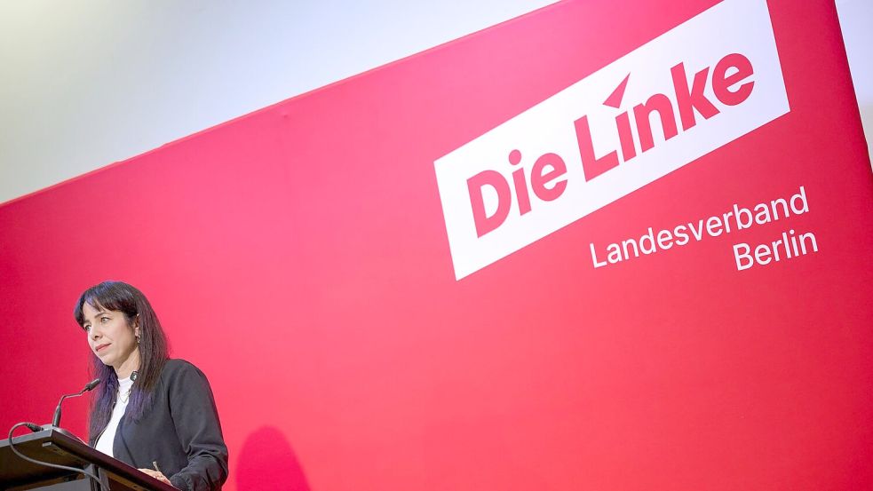 Die Spitzenkandidatin und Fraktionsvorsitzende der Berliner Linken, Elif Eralp, will neue Regierende Bürgermeisterin werden. (Archivbild)  Foto: Sebastian Gollnow/dpa