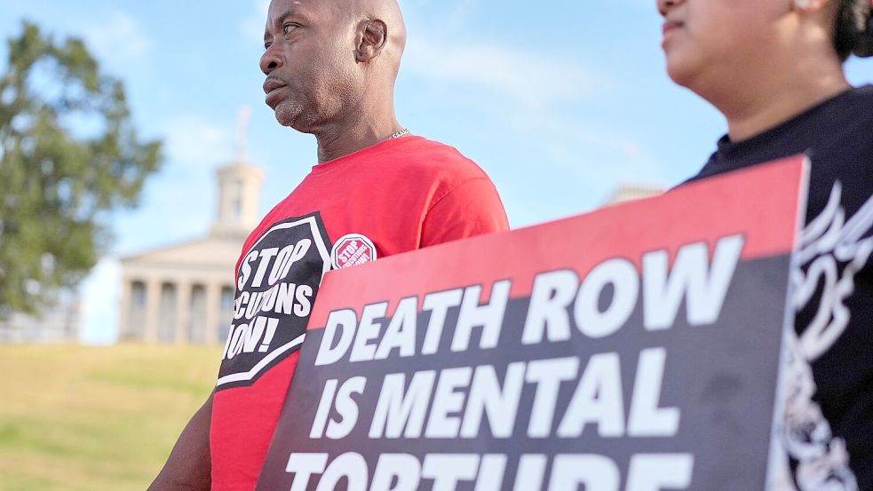 Am Mittwochmorgen (Ortszeit) soll Christa Pike in Nashville im Bundesstaat Tennessee hingerichtet werden. Es hatte im Vorfeld Demonstrationen gegen die Todesstrafe gegeben. Foto: George Walker IV/AP/dpa