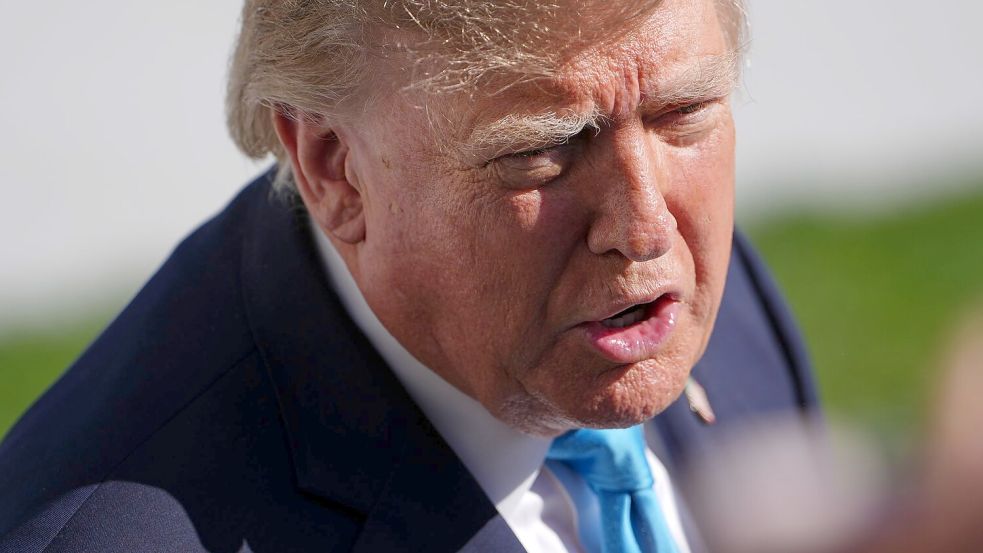 US-Präsident Trump widerspricht mit seinen Aussagen denen seines Außenministers Rubio.  Foto: Julia Demaree Nikhinson/AP/dpa