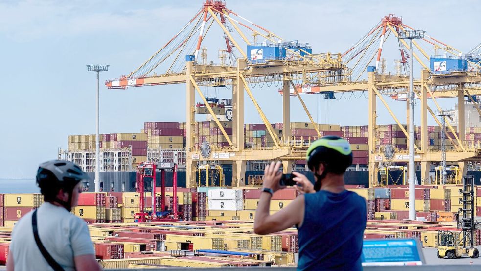 Deutschlands Exporte wachsen in diesem Jahr voraussichtlich stärker als bisher angenommen. (Archivbild) Foto: Hauke-Christian Dittrich/dpa